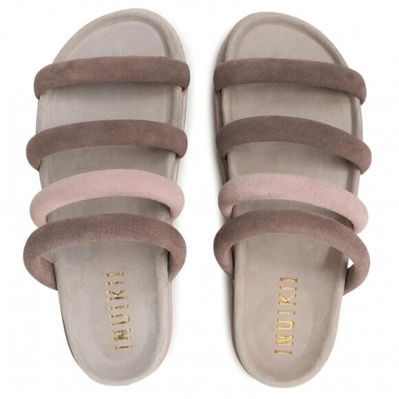 INUIKII Tube Platform Slides Taupe/Rose - Picture 4 of 10